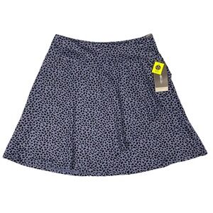 Eddie Bauer Kacey Leaf Print Stretch Active Skirt Womens Medium Purple Black